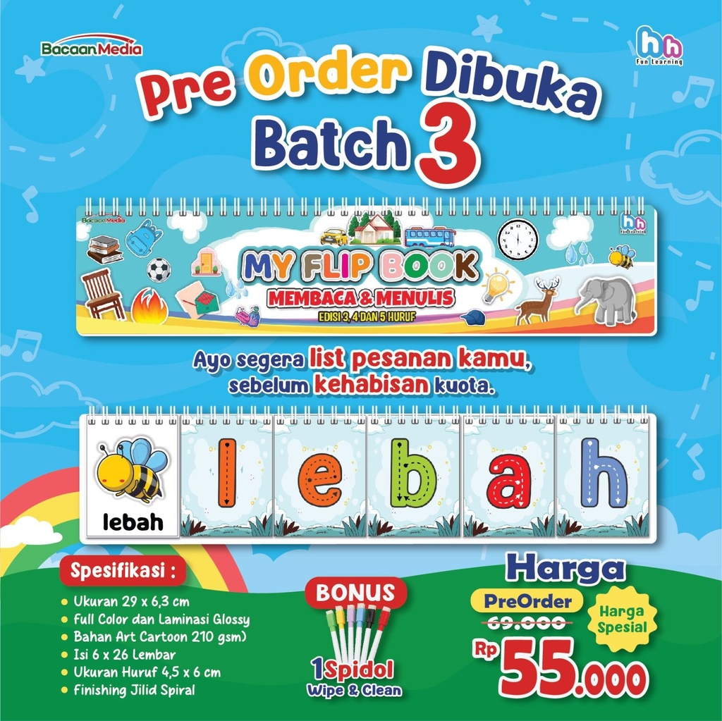 My Flip Book Membaca & Menulis, Bacaan Media