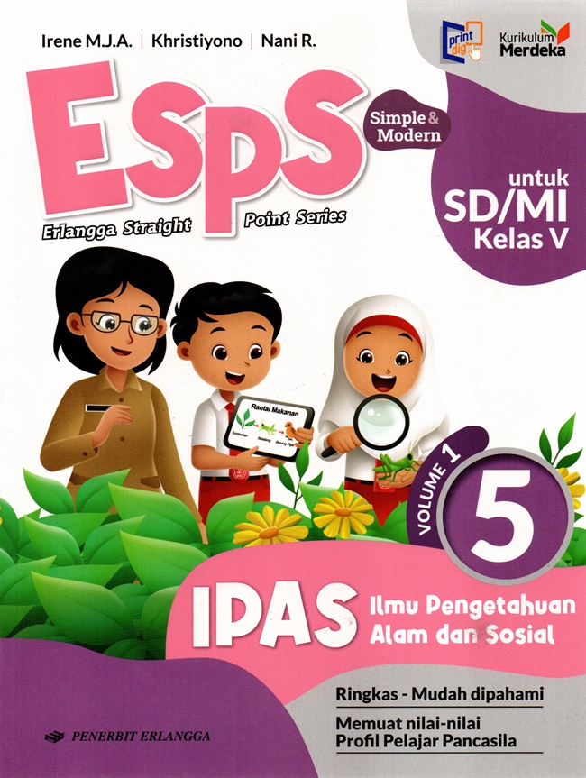 Esps Ipas Untuk SD/MI Kelas 5 Volume 1 (Edisi Revisi), Erlangga