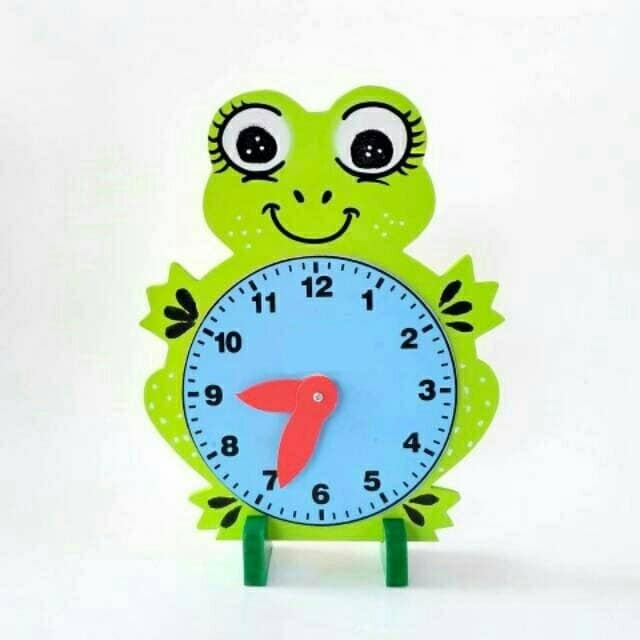 Mainan Jam Balok Kayu Katak