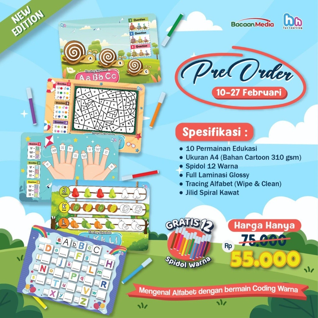 Activity Book: My Colorful Alphabet, Bacaan Media