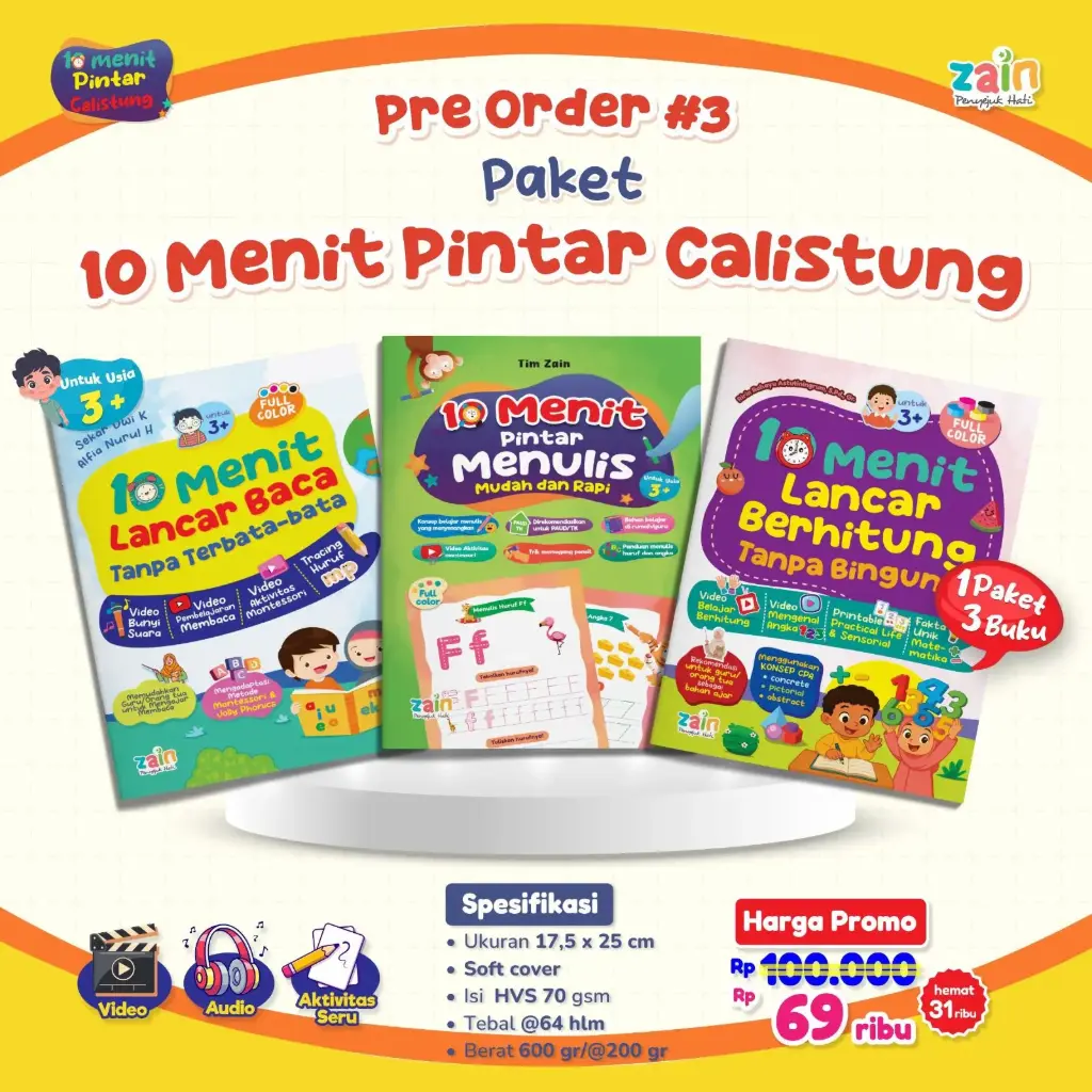 Paket 10 Menit Pintar Calistung, Zain