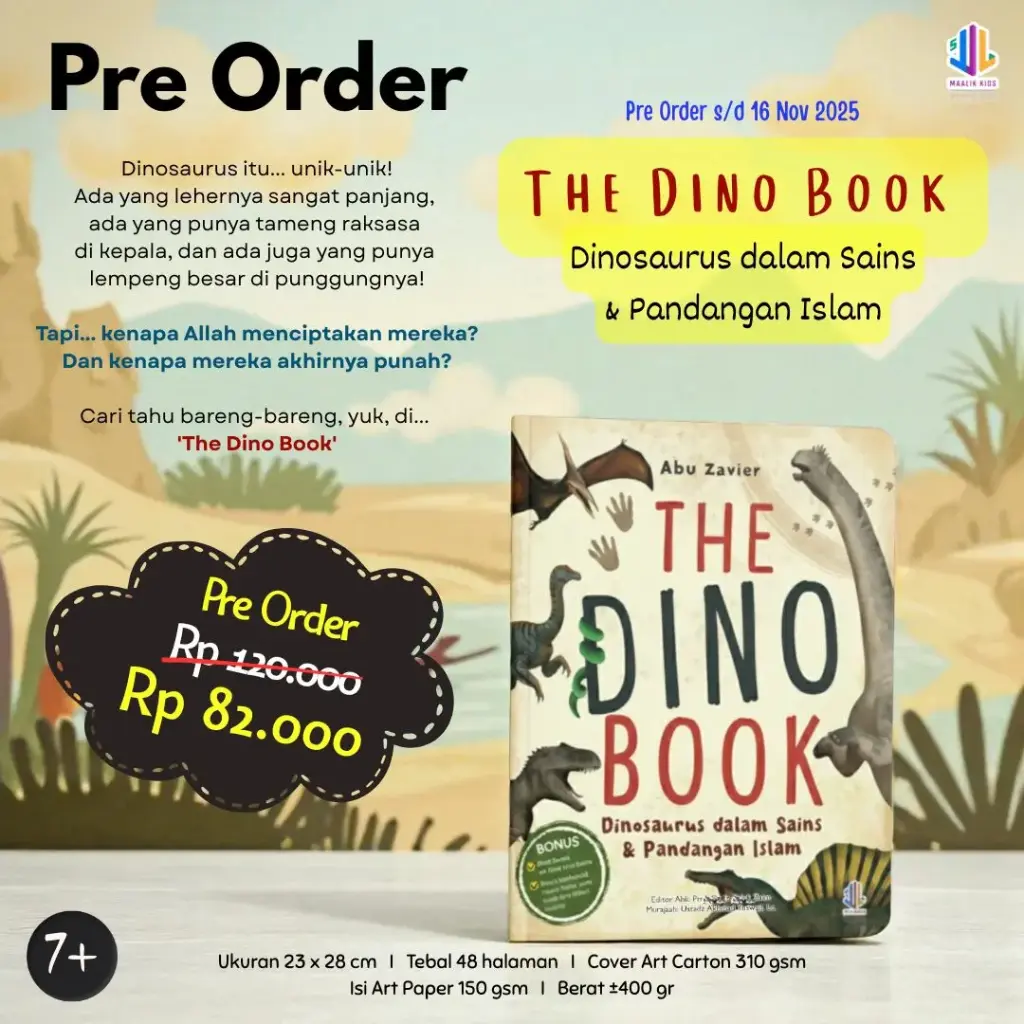 The Dino Book – Dinosaurus dalam Sains & Pandangan Islam + BONUS Power Card, Maalik Kids