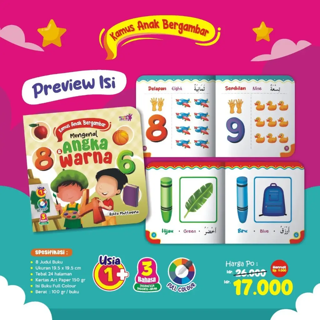 Kamus Anak Bergambar (Mengenal Angka Warna), Media Sholih