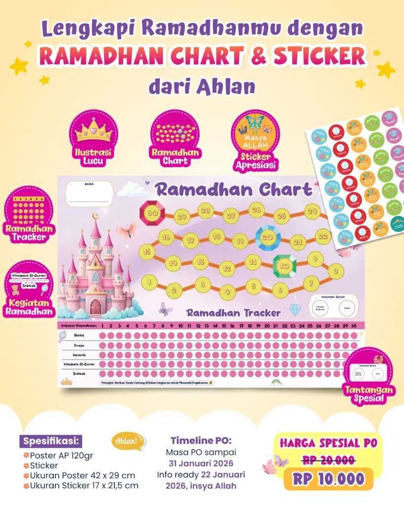 Ramadhan Chart & Sticker Ahlan 2026 (Girls), Ahlan