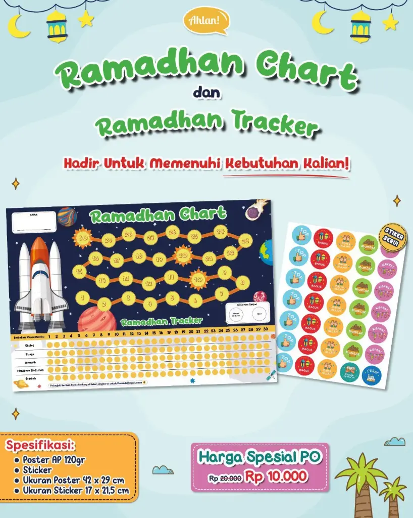Ramadhan Chart & Sticker Ahlan 2026 (Boys) TAHAP 2, Ahlan