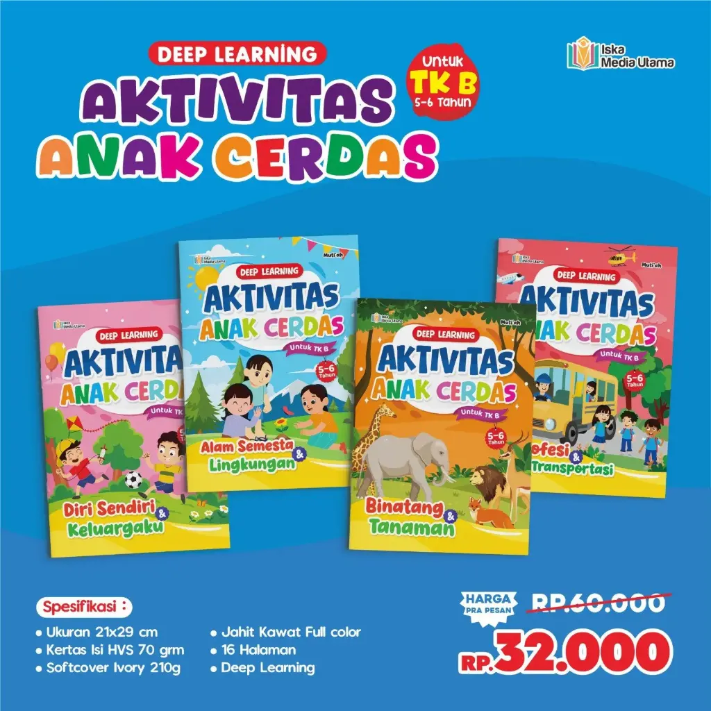 Paket Aktivitas Anak Cerdas Untuk TK B Usia 5-6