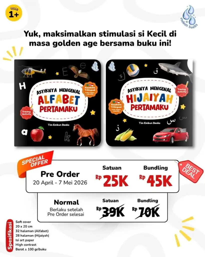 Bundling 2 Buku (Asyiknya Mengenal Alfabet Pertamaku dan Hijaiyah Pertamaku), Embun Books