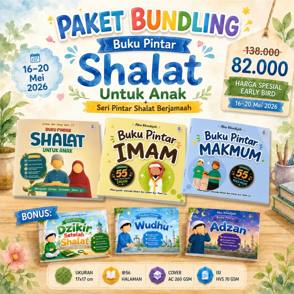 (Early Bird) Bundling 3 Buku Shalat Berjama'ah + Buku Pintar Shalat, Maalik Kids
