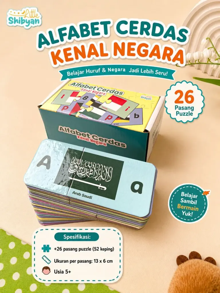 Puzzle Alfabet Cerdas Kenal Negara, Ahlan