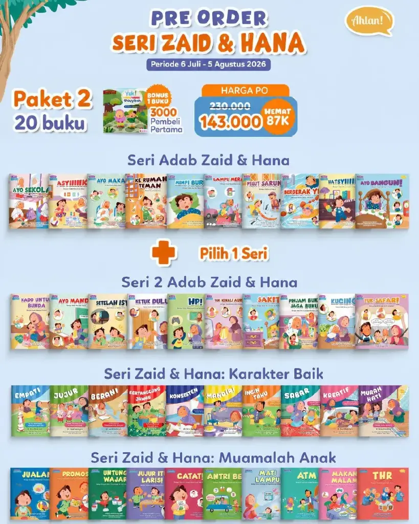{Pre Order} Paket 2 Seri Zaid & Hana (2 Seri), Ahlan