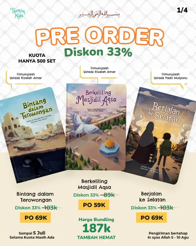Bundling 3 Buku (Bintang Dalam Terowongan + Masjidil Aqsa +  Berjalan Ke Selatan), Tasmim Kids
