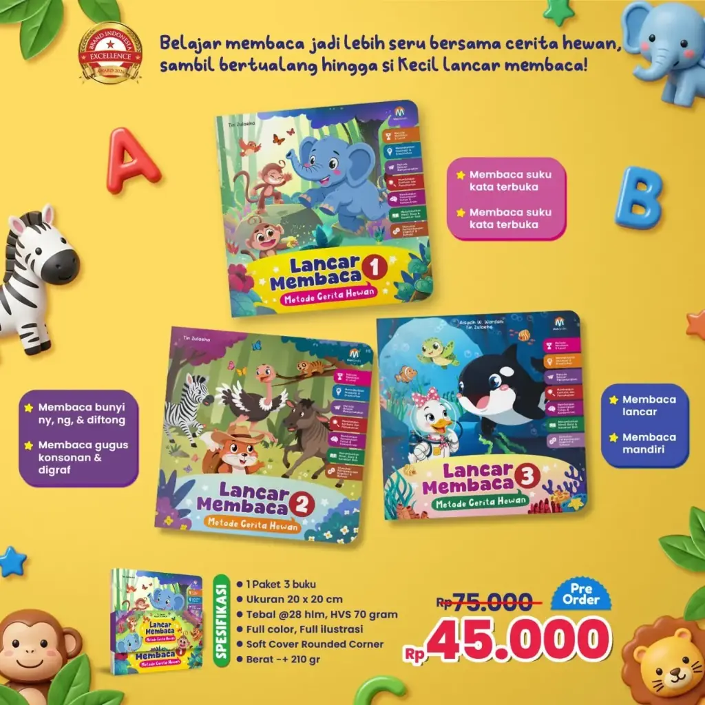 Seri Lancar Membaca Metode Cerita Hewan (3 buku), Ziyad