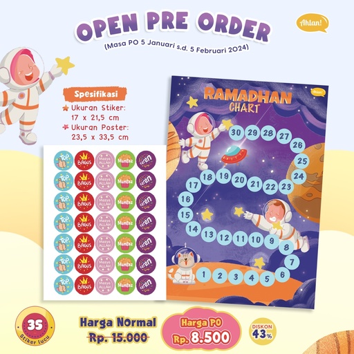 Ramadhan Chart & Sticker Ahlan (New Size)