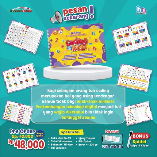Coding For Kids (Cover ungu-kuning), Bacaan Media
