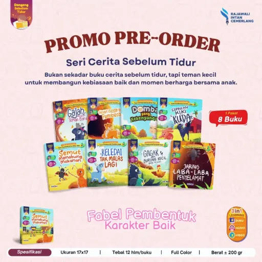 Fabel Pembentuk Karakter Baik 8 Buku (Gagak s.d Laba2), Intan Cemerlang