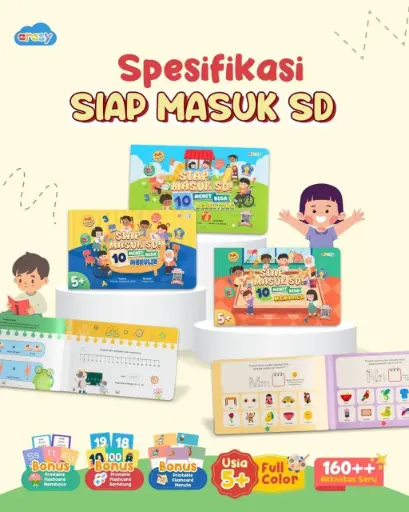 Buku Siap Masuk SD (1 Set Isi 3 Buku), Arasy