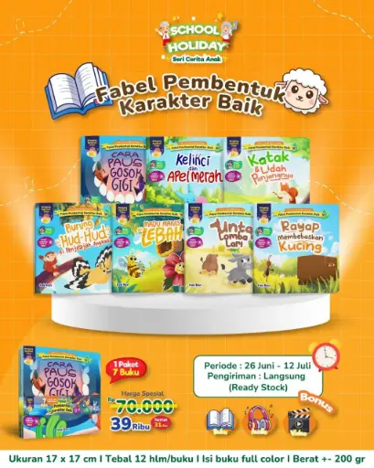 Fabel Pembentuk Karakter Baik 7 Buku (Paus s.d Rayap), Intan Cemerlang