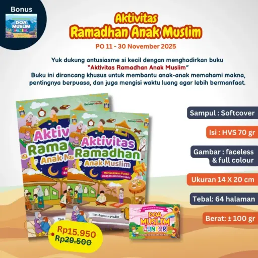 Aktivitas Ramadhan Anak Muslim + Bonus Doa Muslim Junior, Bacaan Media