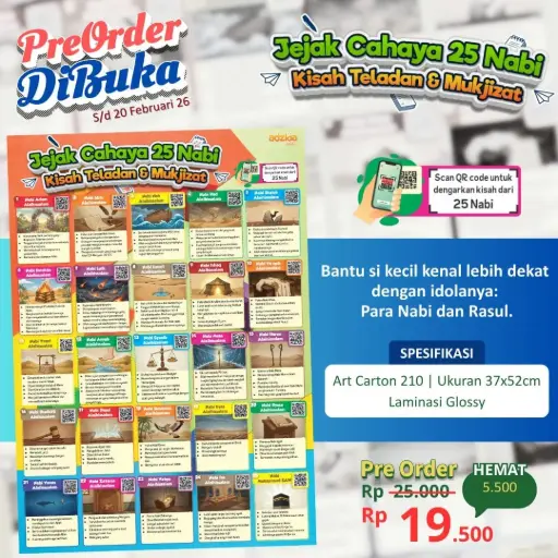 Poster Jejak Cahaya 25 Nabi, Adzkia Kids
