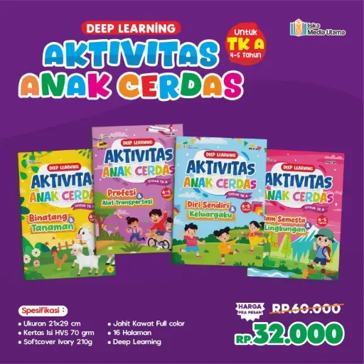 Paket Aktivitas Anak Cerdas Untuk TK A Usia 4-5