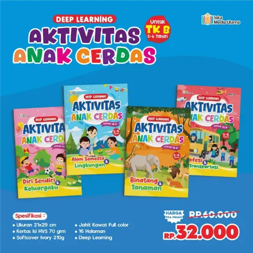Paket Aktivitas Anak Cerdas Untuk TK B Usia 5-6