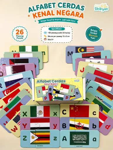 [Early Bird] Puzzle Alfabet Cerdas Kenal Negara, Ahlan