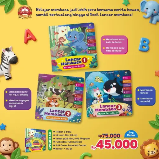 Seri Lancar Membaca Metode Cerita Hewan (3 buku), Ziyad