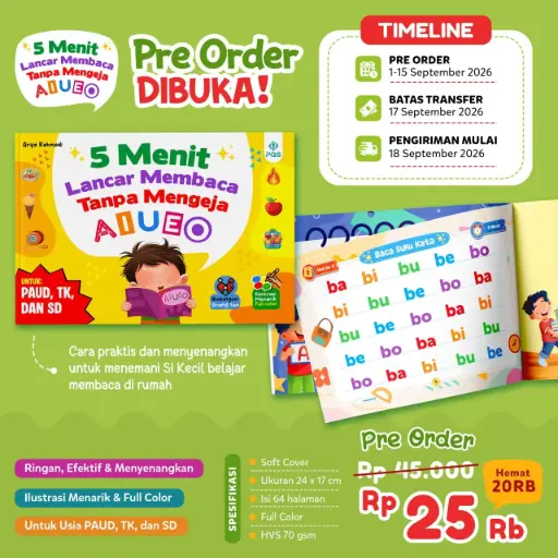 5 Menit Lancar Membaca Tanpa Mengeja AIUEO, PQS